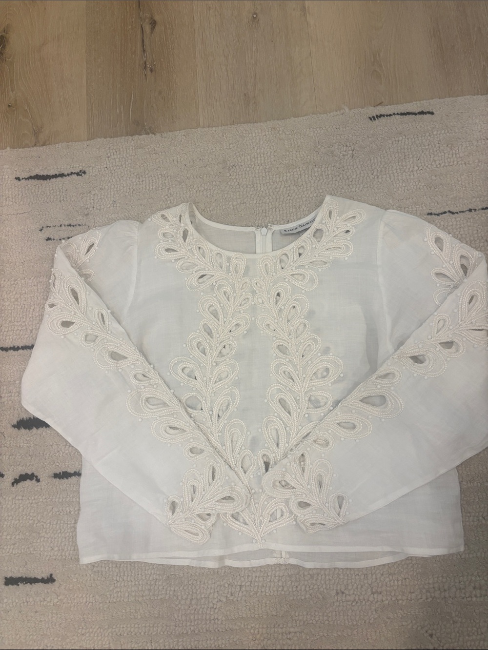 Karina Grimaldi White Linen Blouse
